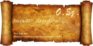 Oszkó Szirén névjegykártya